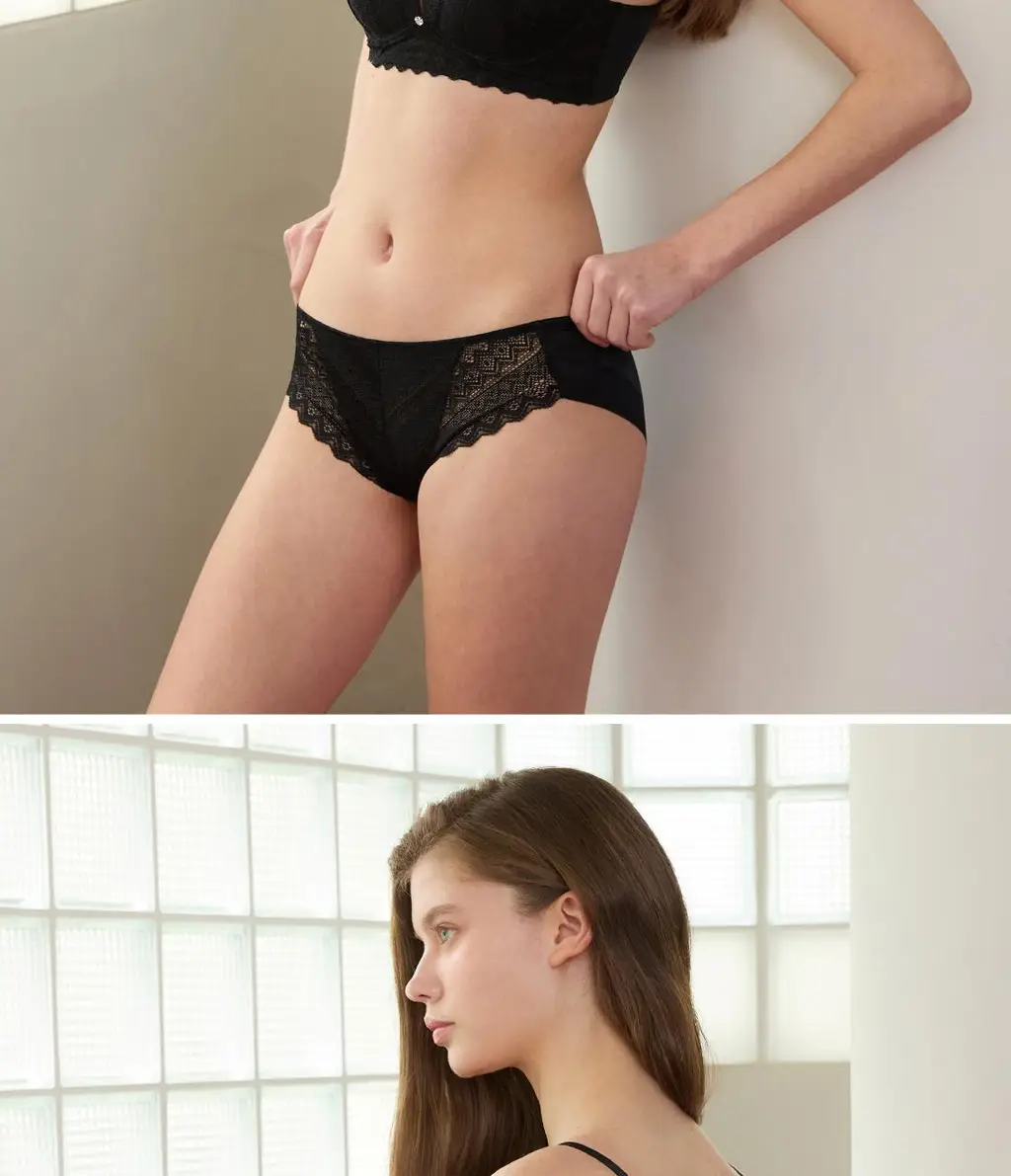 [Wonderbra] 로맨틱 레이스 노와이어 브라팬티 2종세트 블랙 WBW5N19_T 상세페이지 17